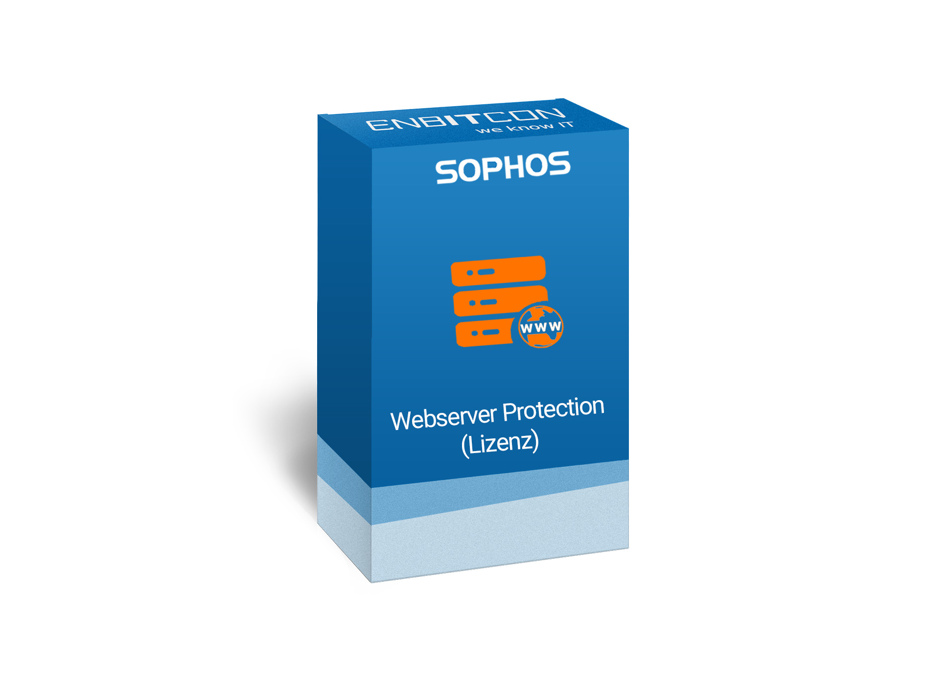 Sophos Webserver Protection Vorschaubild bestehend aus einem blauen Schild, indem sich ein orangenes Servergebilde befindet