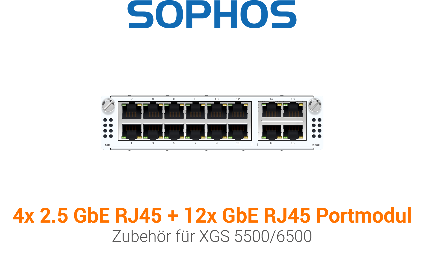 Sophos 4x 2.5 GbE RJ45 + 12x GbE RJ45 High Density Portmodul