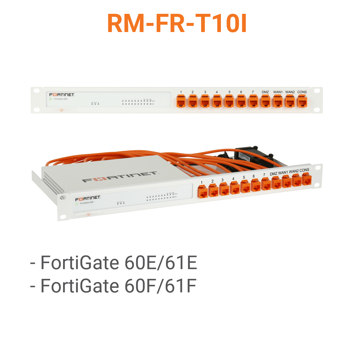 Rack Mount IT Kit für Fortinet FortiGate 60E / 61E / 60F / 61F / 70F / 71F shielded/industrialized