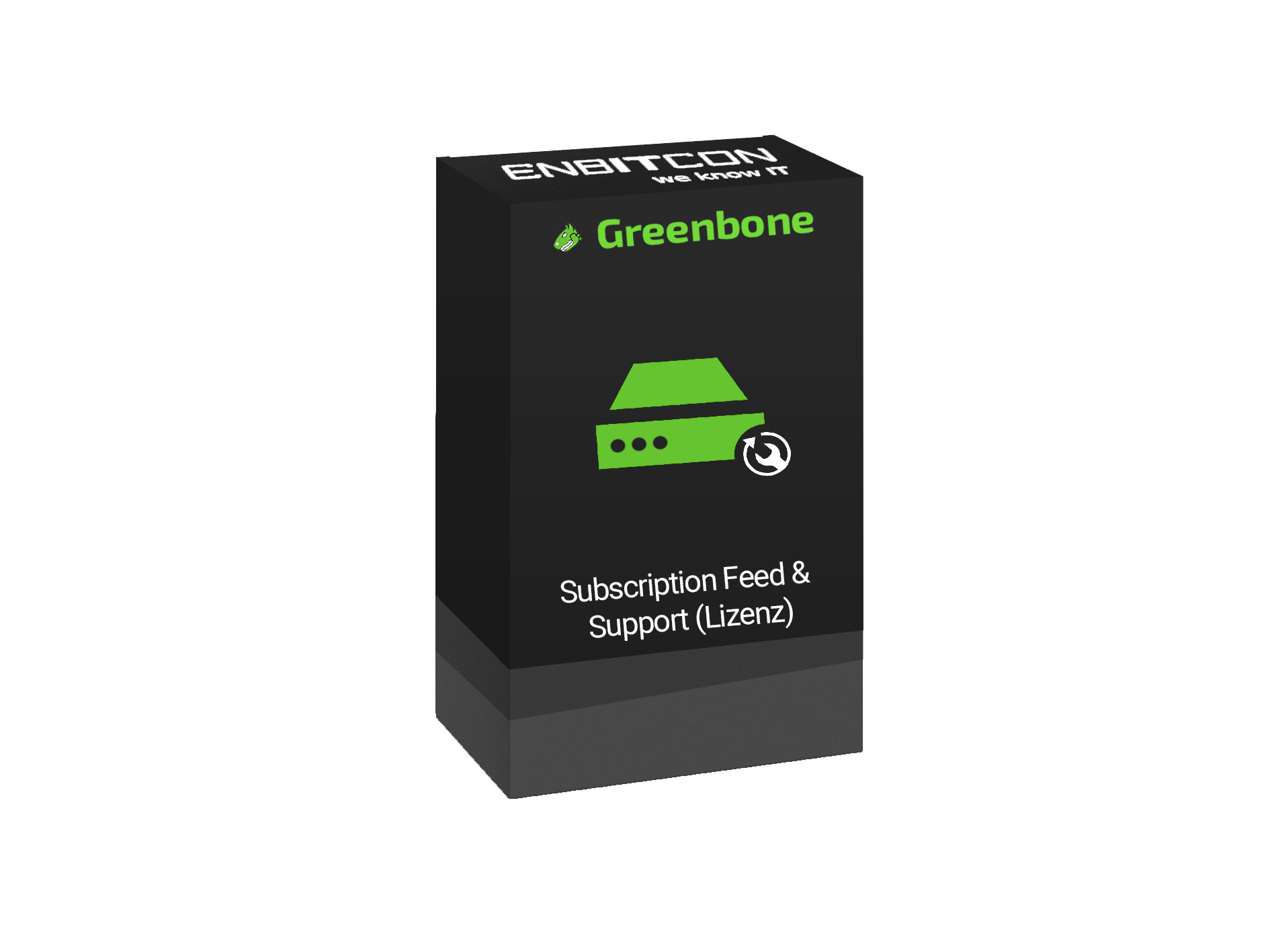 Greenbone Subscription Feed und Support Lizenz Vorschaubild mit Greenbone logo und Lizenzbezeichnung