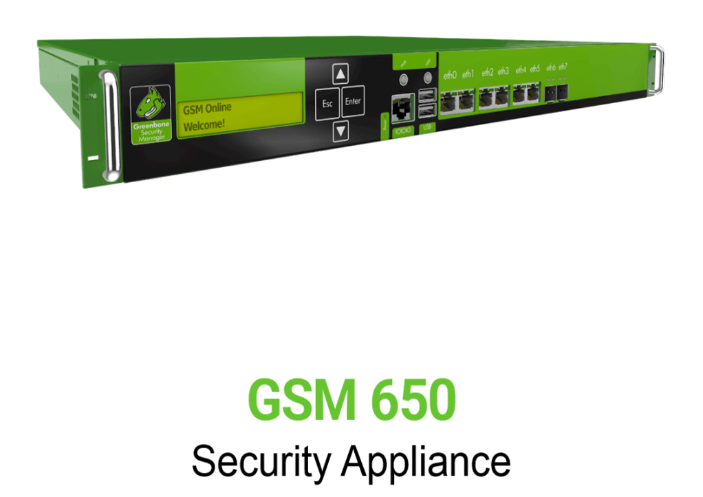 Greenbone GSM-650 Security Appliance Vorschaubild ohne Greenbone logo mit Modellbezeichnung