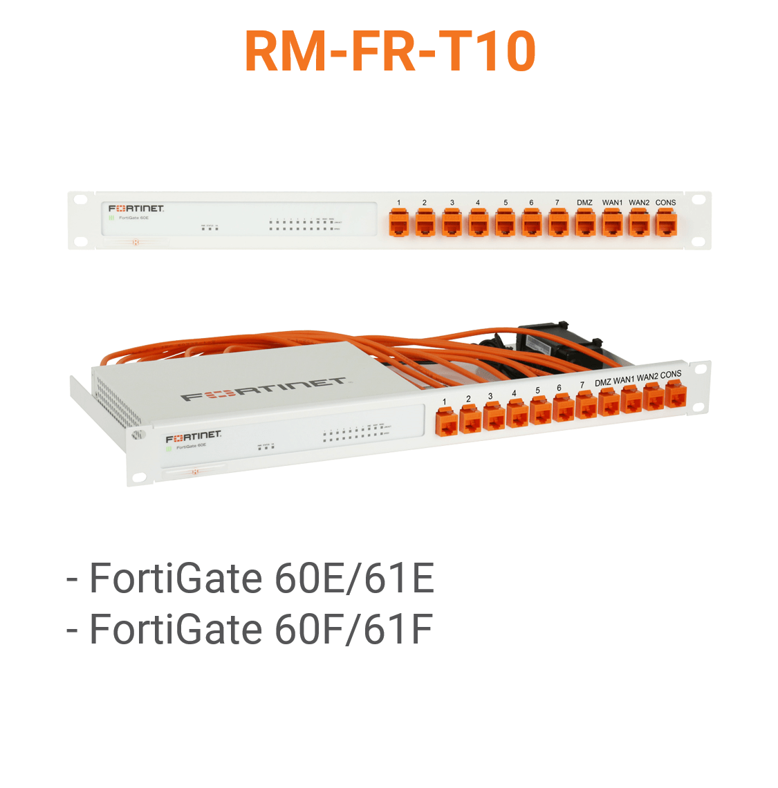 Rack Mount IT Kit für Fortinet FortiGate 60E / 61E / 60F / 61F / 70F / 71F