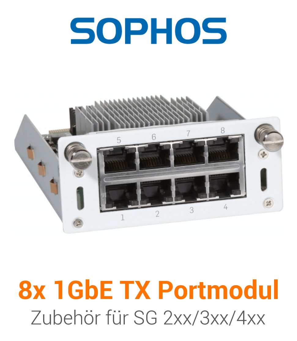 Sophos 8 port GbE copper FleXi Port module