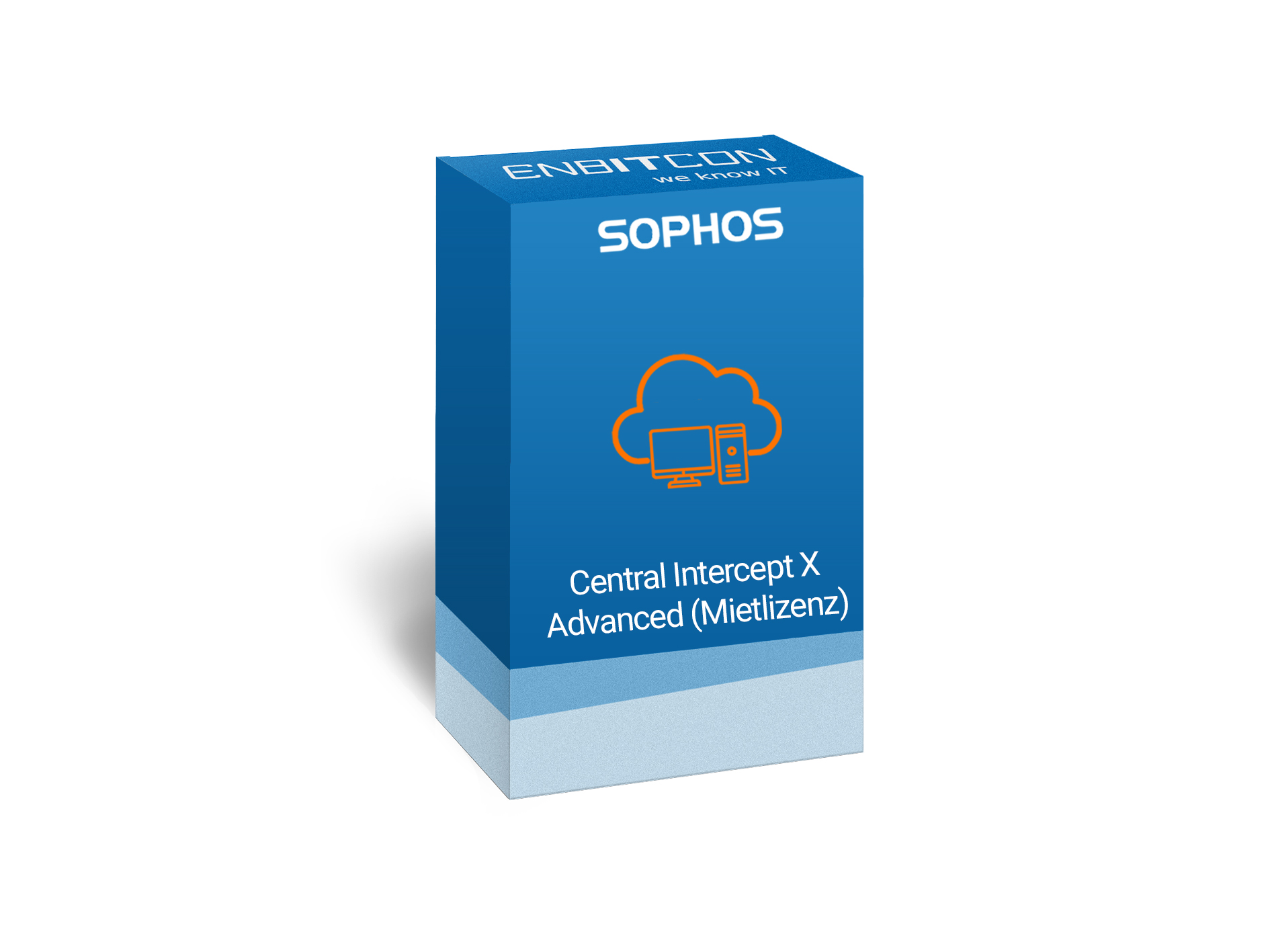 Sophos Miet-Intercept X for Server Mietlizenz Vorschaubild bestehend aus einem blauen Schild, indem sich orangene Server befinden