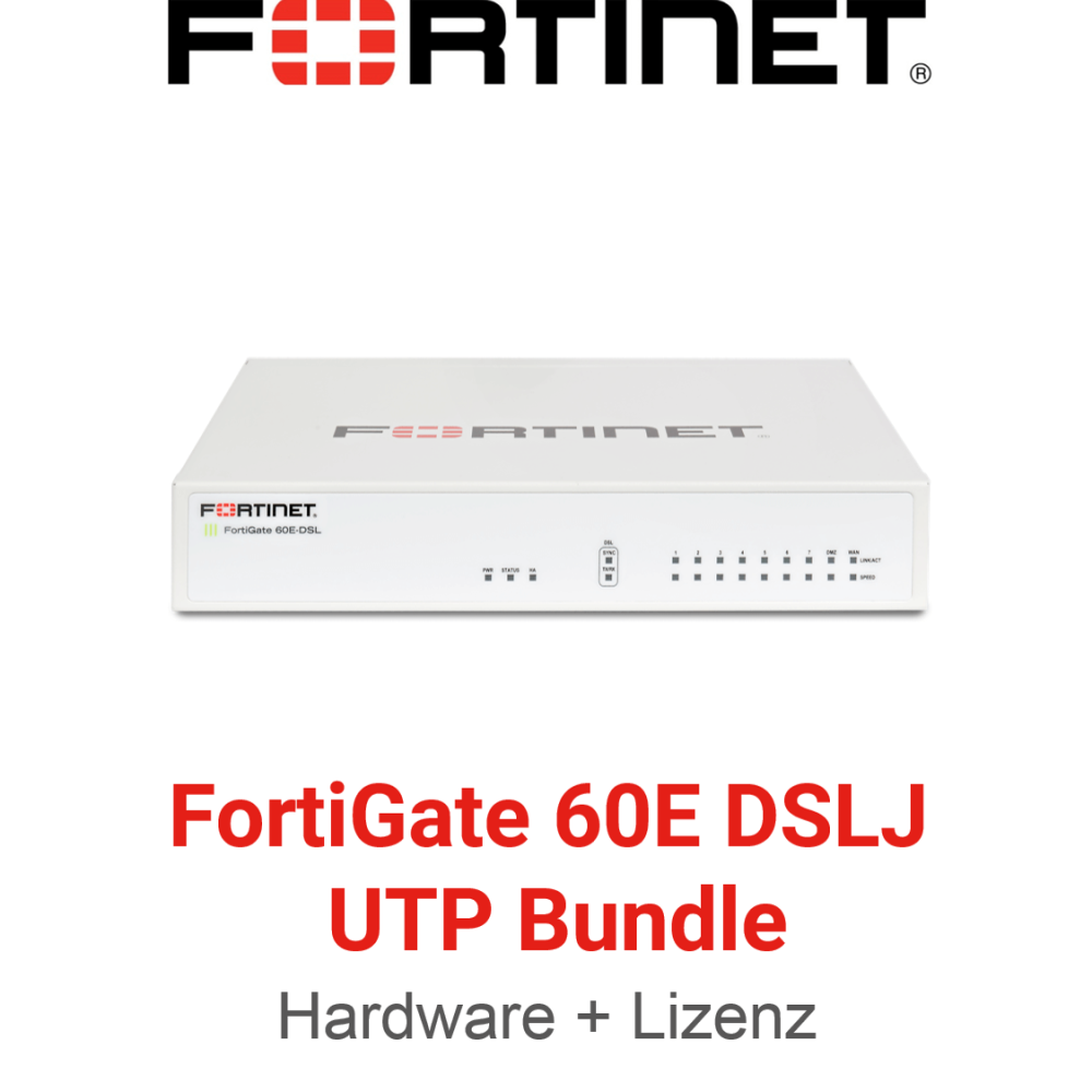 Fortinet FortiGate-60E-DSLJ - UTM/UTP Bundle (Hardware + Lizenz)
