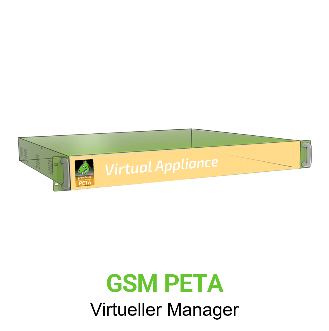 Greenbone GSM-PETA Virtuelle Appliance Vorschaubild ohne Greenbone logo und mit Modellbezeichnung