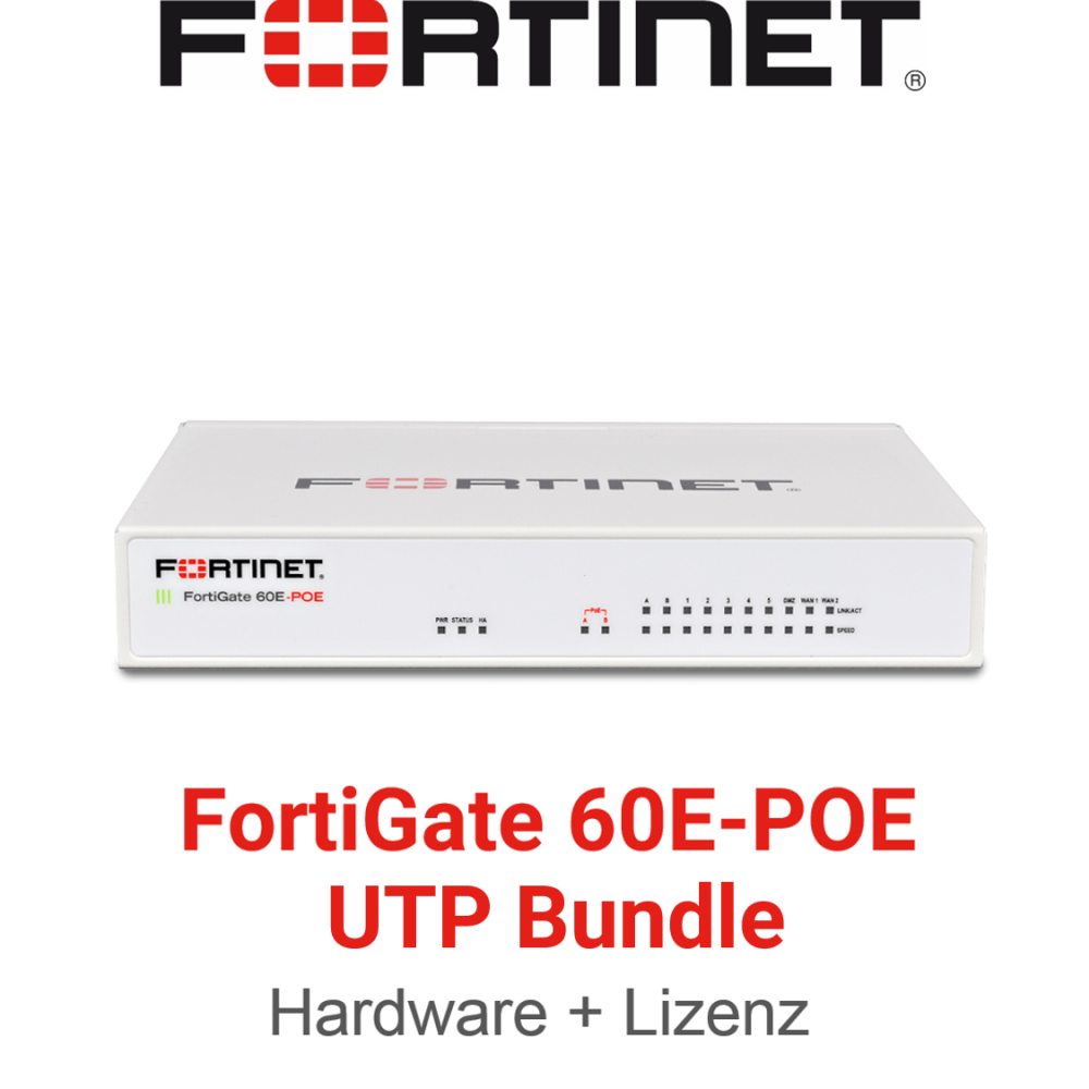 Fortinet FortiGate-60E-POE - UTM/UTP Bundle (Hardware + Lizenz)