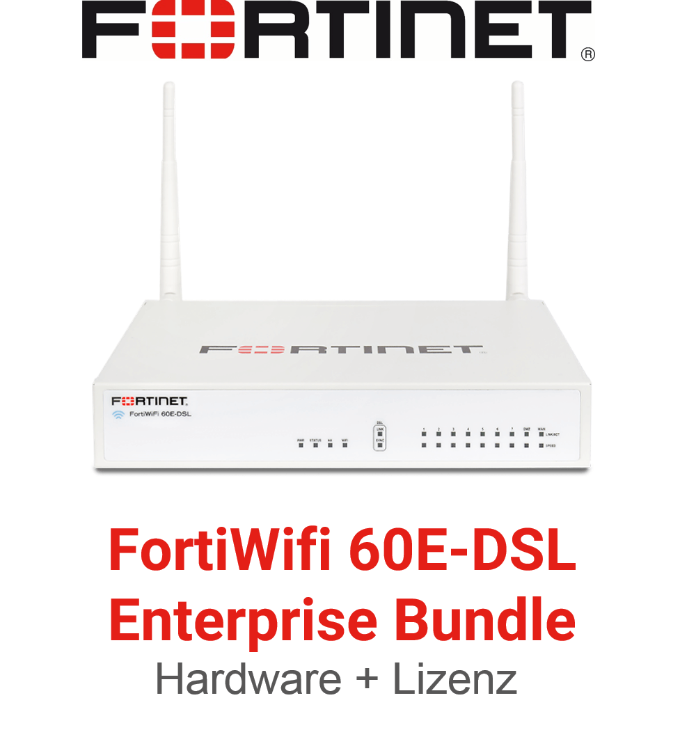 Fortinet FortiWifi-60E-DSL - Enterprise Bundle (Hardware + Lizenz)