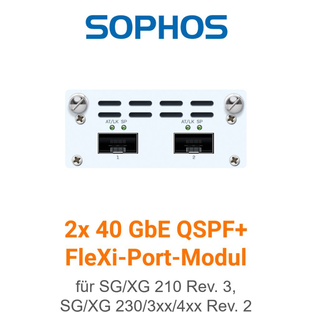 Sophos 2 port 40GbE QSFP+ Flexi Port Modul