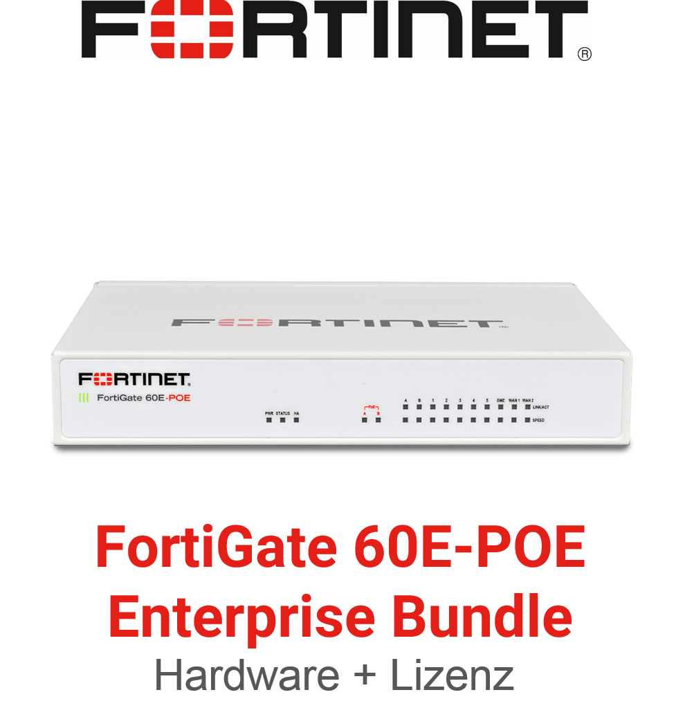 Fortinet FortiGate-60E-POE - Enterprise Bundle (Hardware + Lizenz)