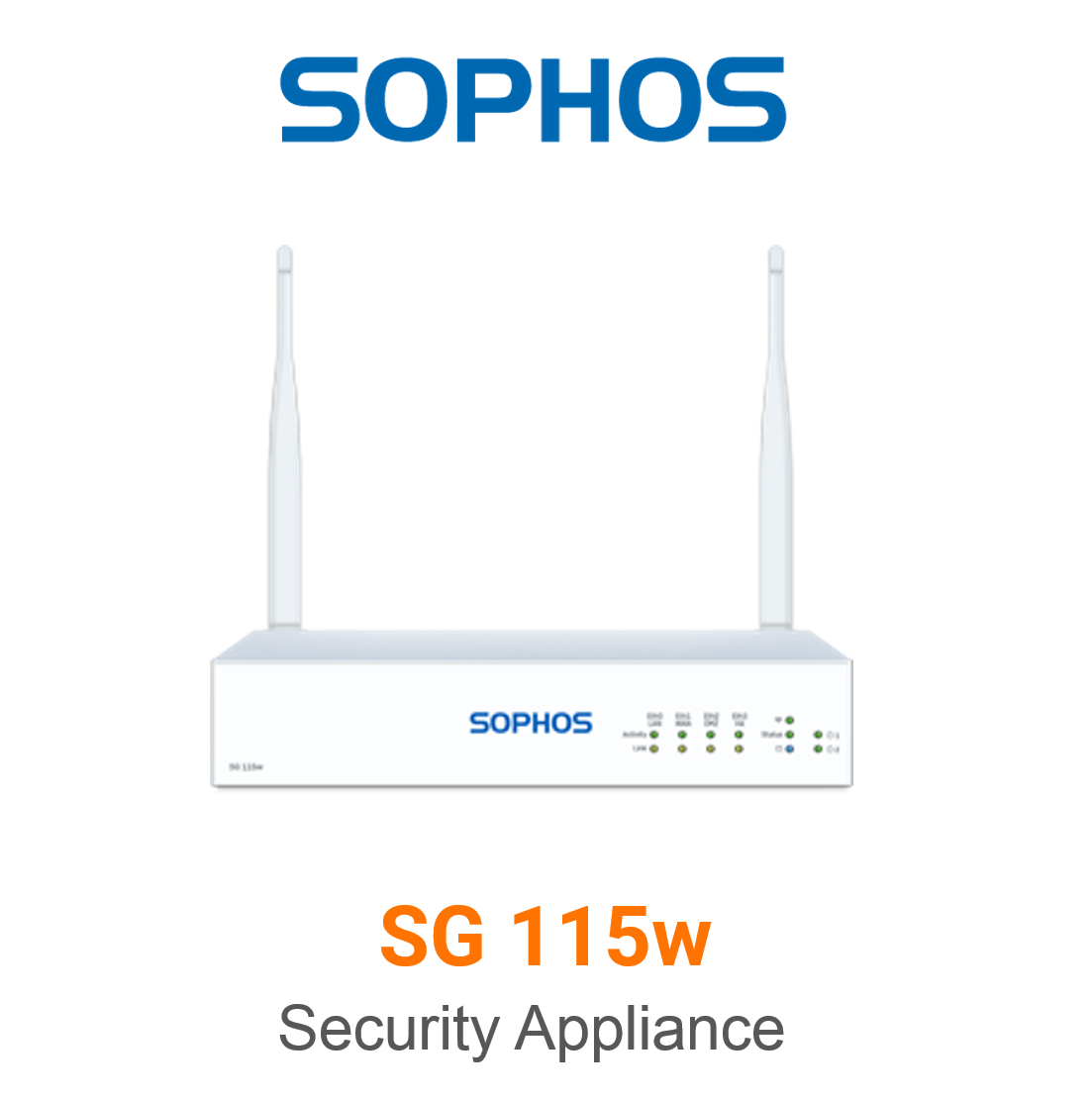 Sophos SG 115w Security Appliance Vorschaubild mit Sophos logo und Modellbezeichnung