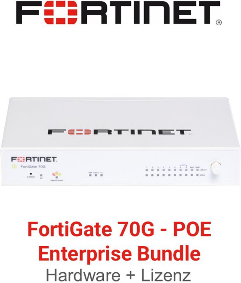 Fortinet FortiGate-70G PoE   - Enterprise Bundle (Hardware + Lizenz)