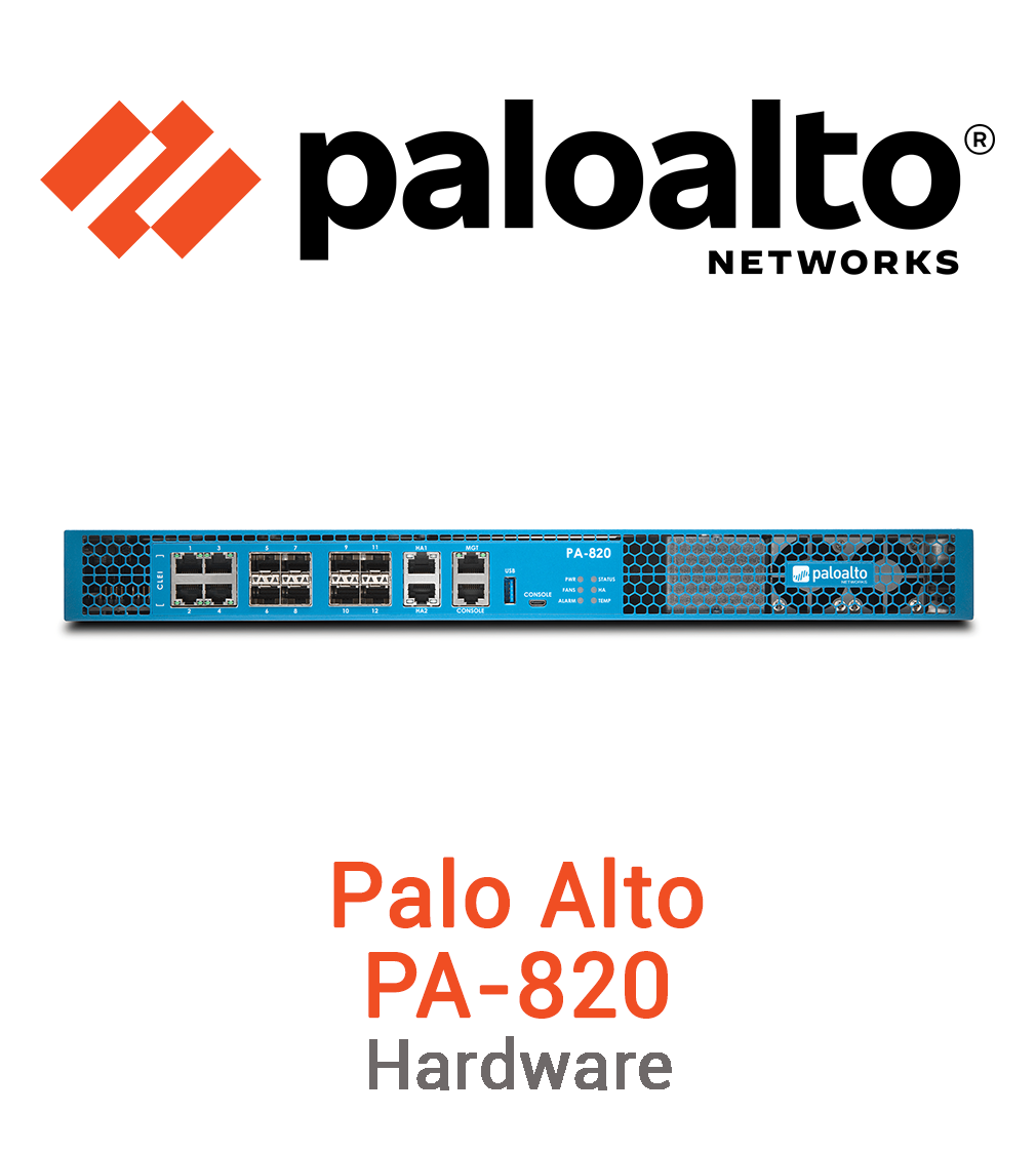 Palo Alto Networks PA 820 Vorschaubild mit Palo Alto Networks Logo und Modellbezeichnung