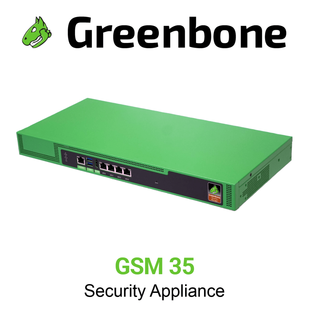 Greenbone GSM-35 Security Appliance Vorschaubild mit Greenbone logo und Modellbezeichnung