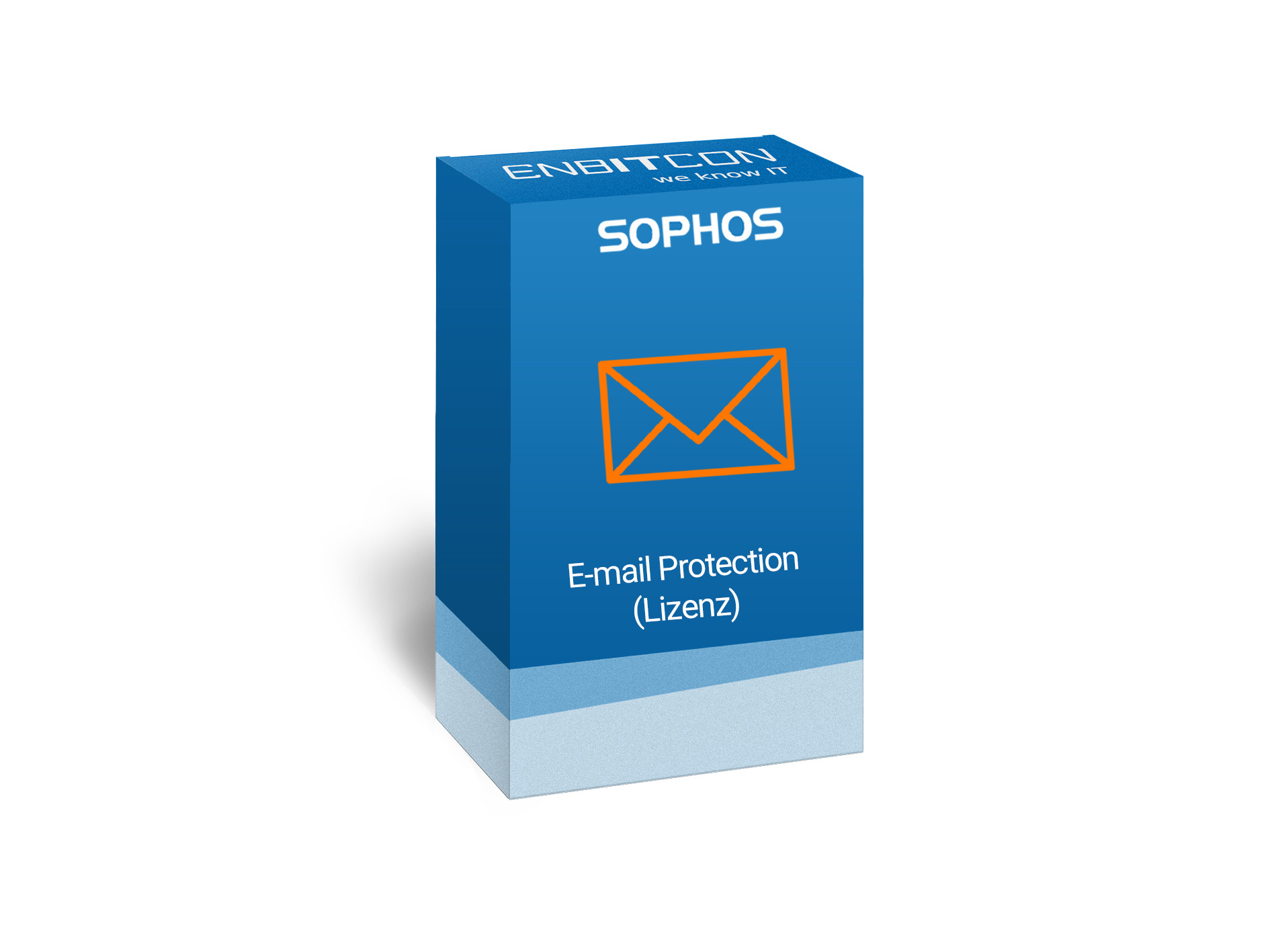 Sophos Email Protection Lizenz Vorschaubild bestehend aus einem blauen Schild, indem sich ein orangener Brief befindet