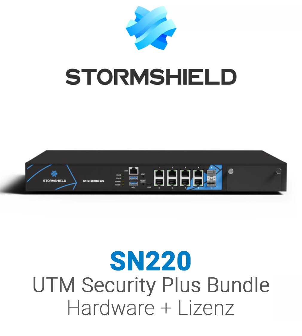 Stormshield SN220 Hardware Firewall inklusive UTM-Plus-Lizenz