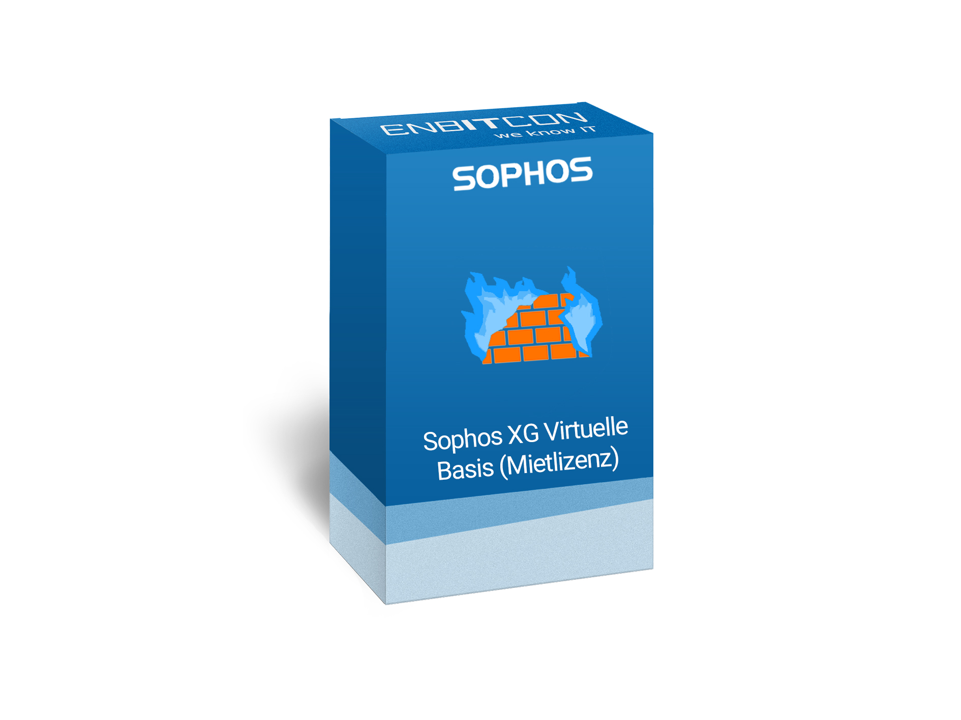 Sophos Virtuelle XG Firewall Mietlizenz Vorschaubild bestehend aus einer orangenen Mauer mit blauen Flammen