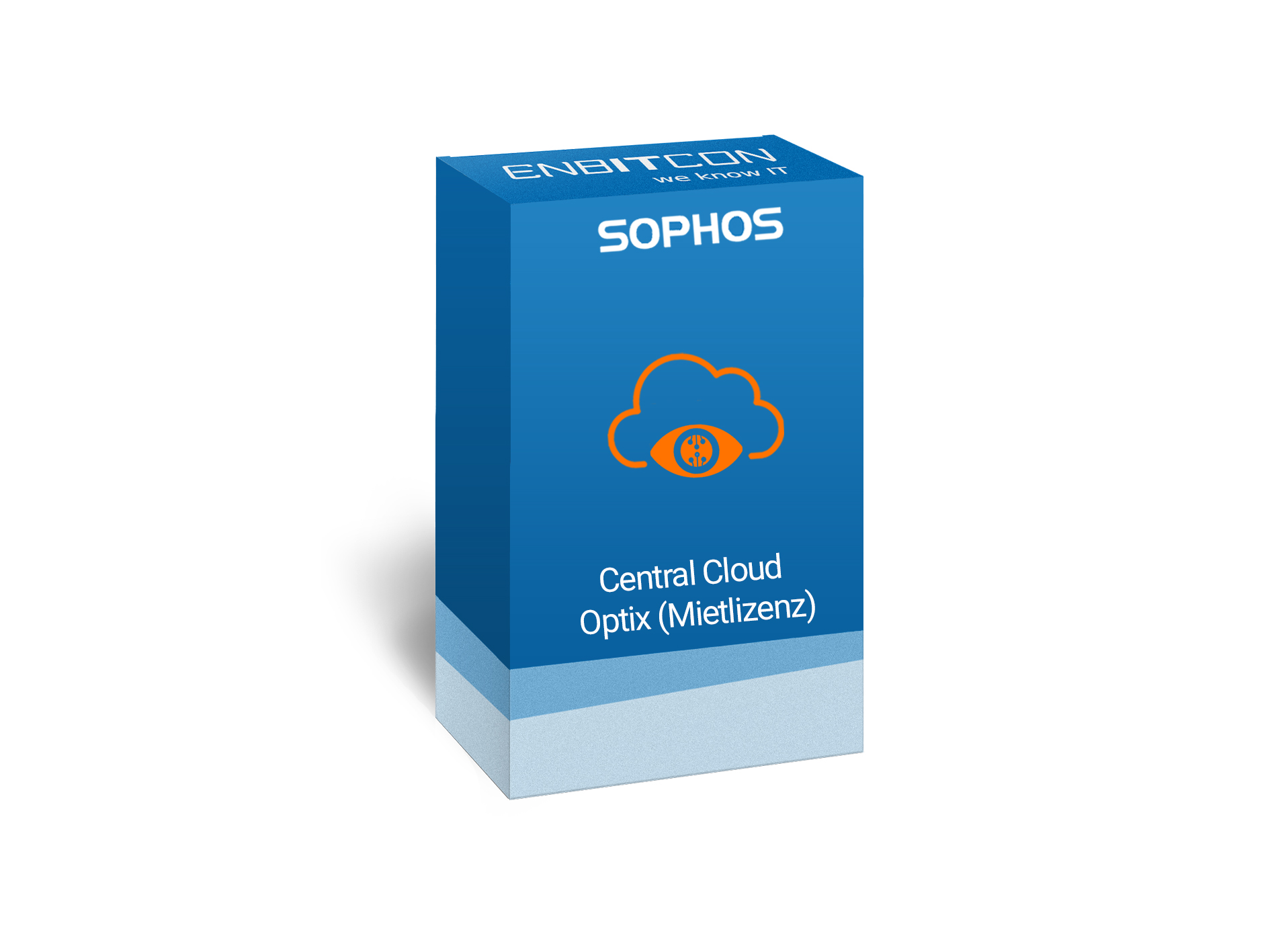 Sophos Central Cloud Optix Mietlizenz Vorschaubild bestehend aus einem blauen Schild, indem sich eine blaue Wolke befindet