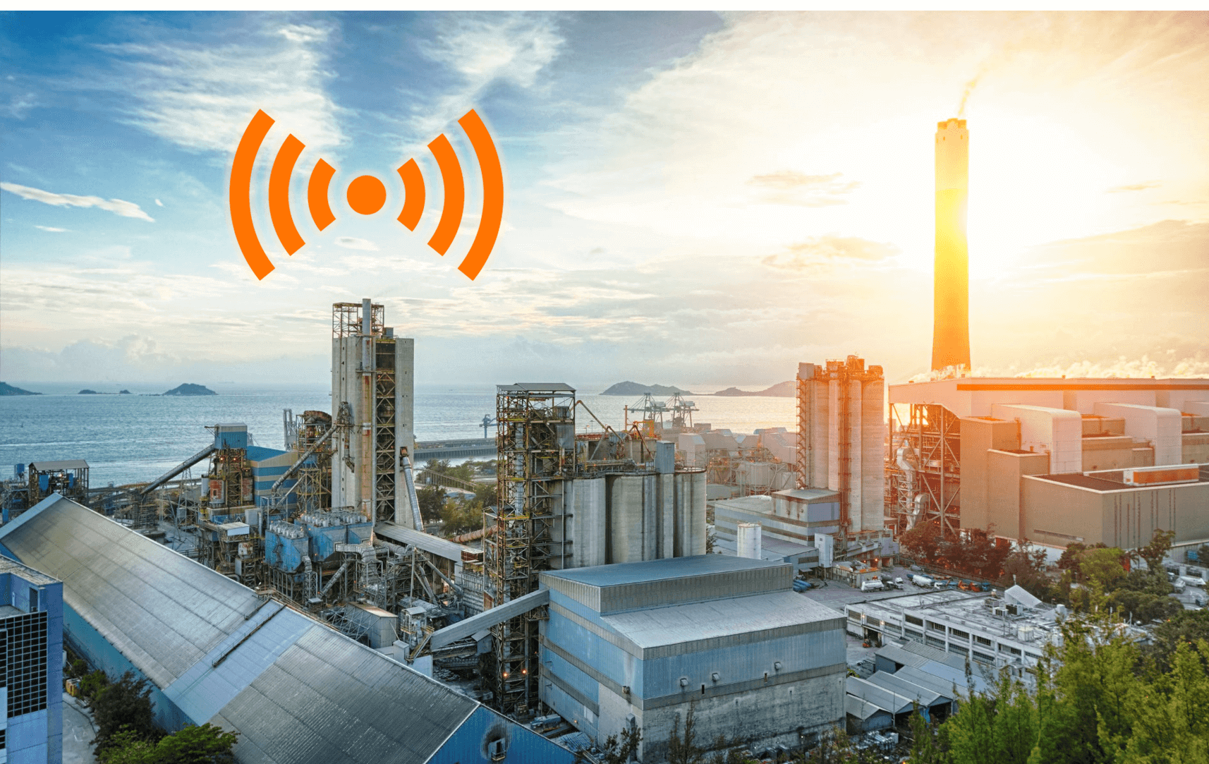 WLAN industrial en Skyline view